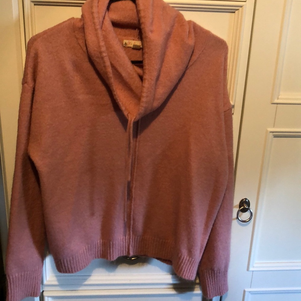 Dusty rose cowl neck sweater